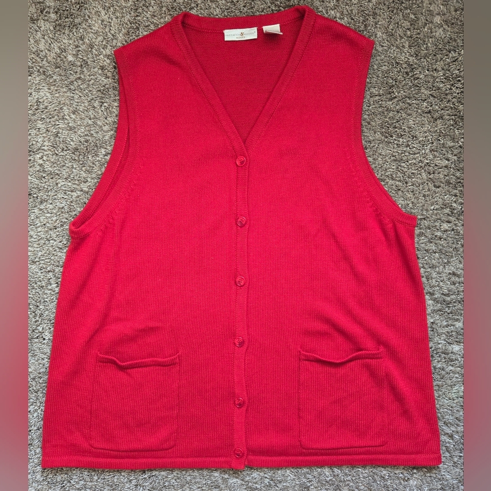 Preswick & Moore Women's Red Knit Vest Size 2X